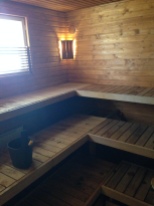 The inside of the sauna